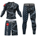 Cody Lundin Custom Printed Compression UV Protection Shirt Grappling MMA Shorts Fight Wear for Men Jiu Jitsu Bjj Rash Guard Set