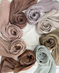 Adele Glimmer Shawl Georgette Glitter Semalam Plain Breathable Light Weight Shawl Muslim Women Polyester Satin Stripe Scarf