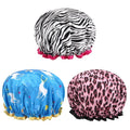 Large Shower Caps for Women Long Hair Reusable Double Layer Waterproof Shower Hair Bath Cap Stylish Satin Hair Bonnet