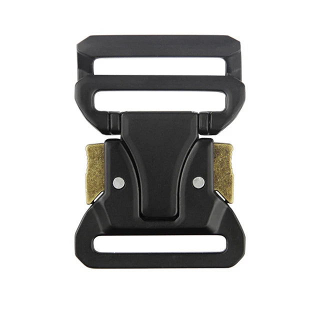 40mm Original Manufacturers Camouflage Apparel Accessories Matte Black Tactical Metal Belt Buckle With Large Button