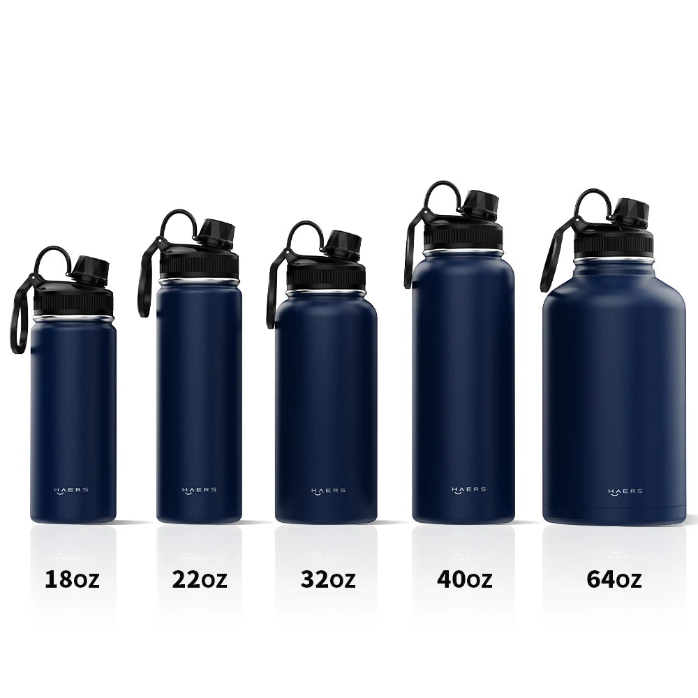 Outdoor 32oz 40oz Double Wall Vacuum Insulated Sport Stainless Steel Water Bottle With OEM Custom Lids