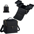 Large Portable Nylon Train Case Open Convenient Trolley Sleeve for Makeup Nail Storage Nail Tech Bag 4 Tray Travel Makeup Artist
