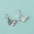 Fashion 17mm Solid  925 Antique Silver Hollow Butterfly Charms Pendant for Jewelry Making