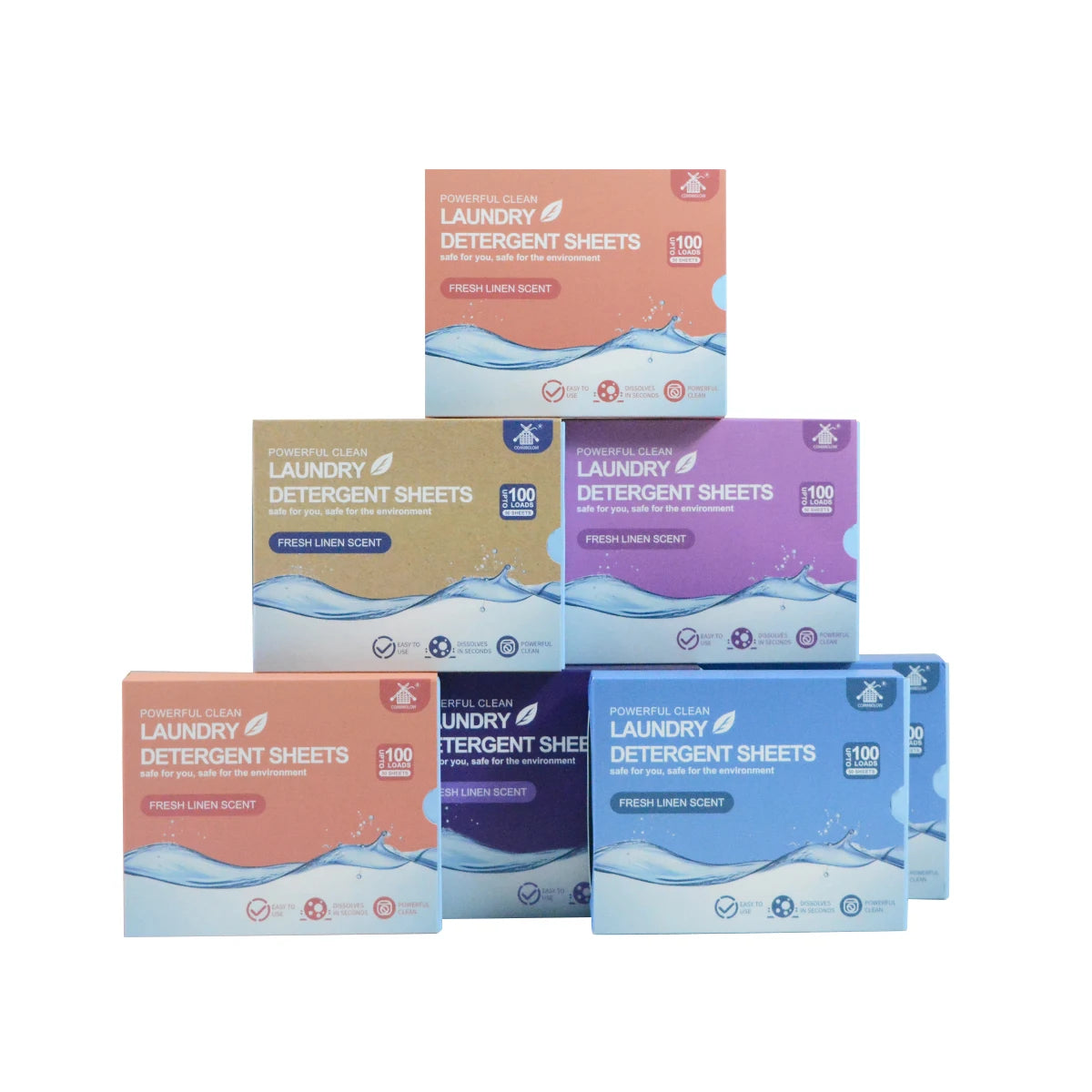 Hypoallergenic Eco-Friendly Super Concentrated Laundry Detergent Sheets Solid Deep Cleaning Plastic-Free for Apparel