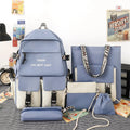 Wholesale 5pc/set  Backpack for Teenager Girls Multi Pocket Students Schoolbag Nylon Women Shoulder Book Bag Laptop Rucksack