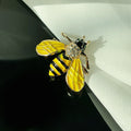 Fashion Cute Yellow Enamel Bee Brooch Pin Rhinestone Honey Bee Brooches for Women