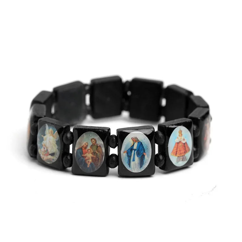 KDC1312 Wholesale Women Men Religious Wood Beads Elastic
