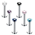 16G Stainless Steel Cartilage Tragus Stud Earrings for Men Women Helix Barbell Hoop Earrings CZ Labret Lip Ear Piercing Jewelry