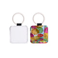 Single-Sided Sublimation Printed PU Leather Keychain Premium Leather Key Chains