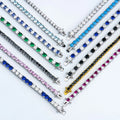 2023 New 3mm 4mm 5mm Color Black Blue Round Heart Gra Vvs Sterling Silver 925 Diamond Moissanite Tennis Chain Bracelet for Women