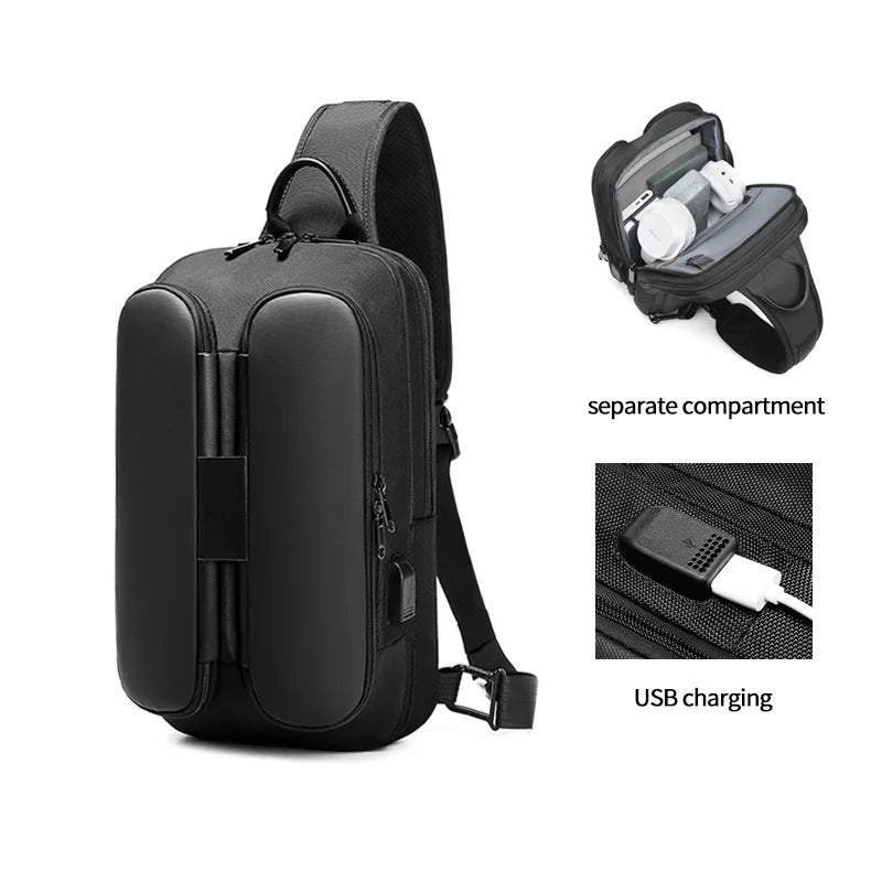 Hot Selling Custom logo Waterproof Men Fashion Shoulder Chest Crossbody Sling Bag for Men Messenger Bags