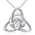 CAOSHI Custom Simple Style Geometric Triangular Design Heart Shaped Crystal Necklaces for Silver Plated Pendant Necklaces Women