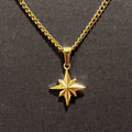 Trendy Women Minimalist Choker Necklace Stainless Steel Crescent Moon Necklace Gold Compass North Star Pendant Necklace