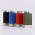 9oz Modern Mini Stainless Steel Flat Square Printed Hip Flask Black American Style Business Gift Men Whisky Wholesale