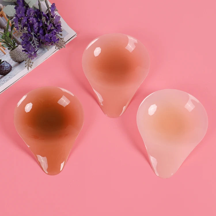Xinke New Arrival Waterdrop Shape Solid Matte Breast Lift Silicone Adhesive Backless Push-up Bra Seamless Everyday Style