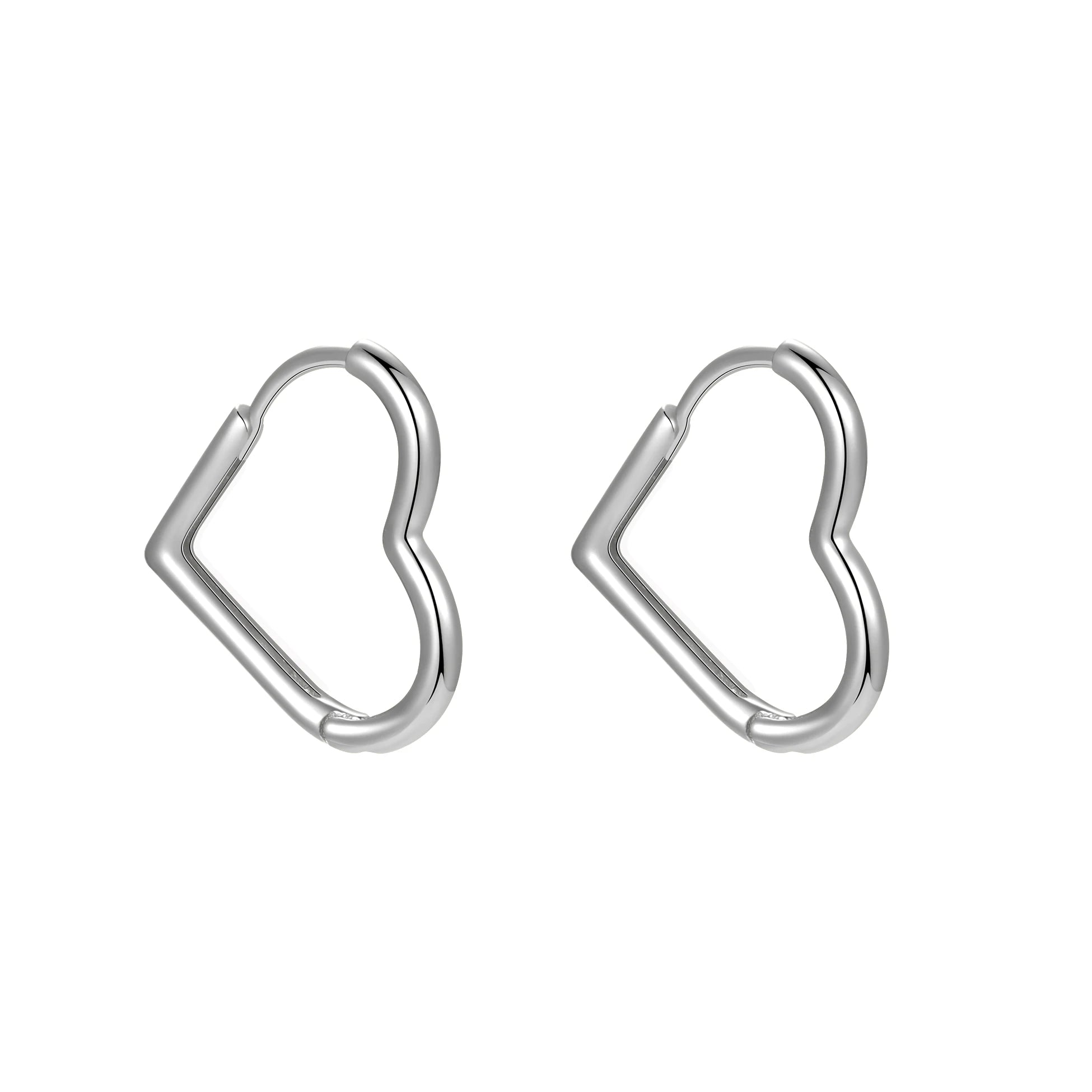 Love 925 Sterling Silver Earrings Set CZ Heart Shaped Hoops Huggies for Women Fine Jewelry Valentines Day Gift Wholesale