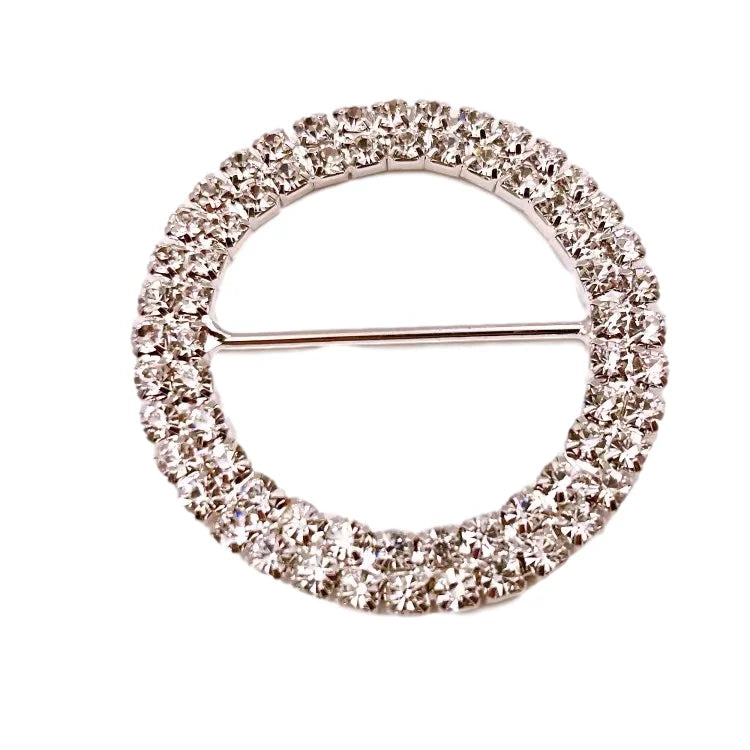 Wholesale Customized Good Quality Custom Golden Aluminum Buckles with Rings and Rhinestones Nickel-Free