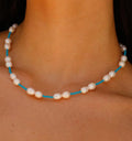 Maiou Handmade Boho Freshwater Pearl Beaded Choker Necklace Jewelry for Women