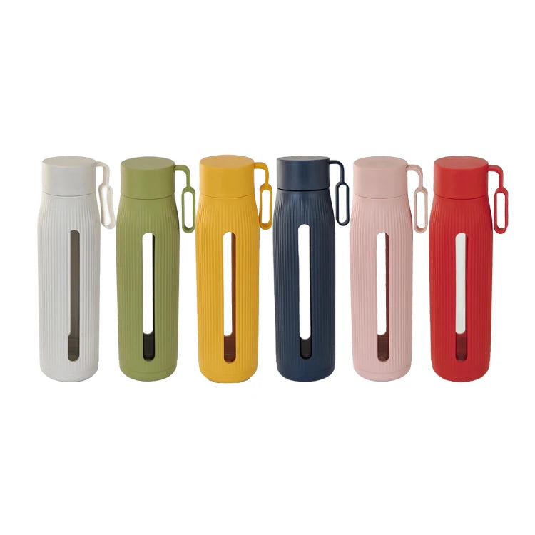 CHUNLIN Glazen Fles 350ml Custom Logo Bpa Free Eco-Friendly Glass Reusable Modern Outdoor Sport Water Bottle Removable Glasses