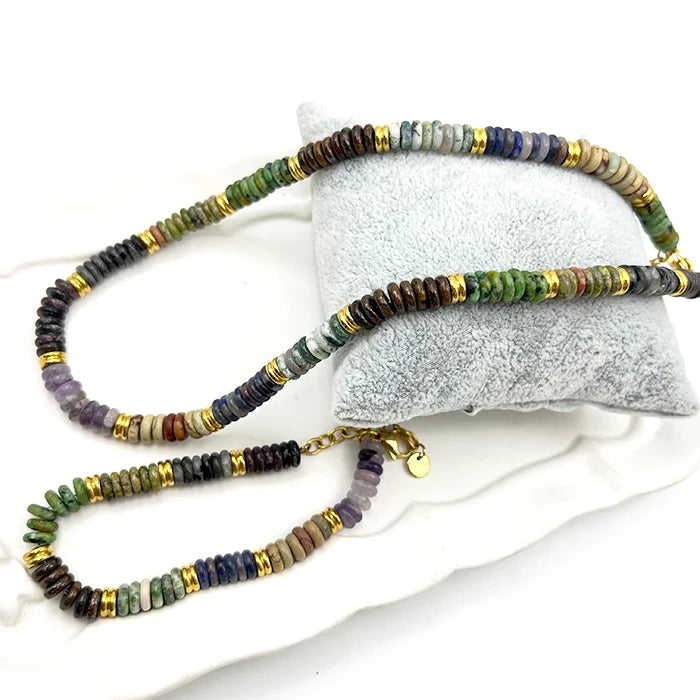 Fatingna Luxury Fashion Stainless Steel Jewelry Making Supplies Virgin Mary Natural Stone Agate Tiger Eye Chain for Women