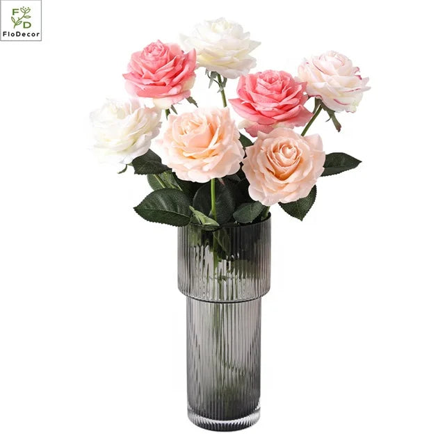New Design Artificial High Quality Single Alice Rose Flower Real Touch Silk Flowers Wedding Table Party Home Decoration
