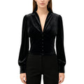 Velvet Blouse Elegant Femme Women's Autumn Blouse Ladies Formal Blouse Designs