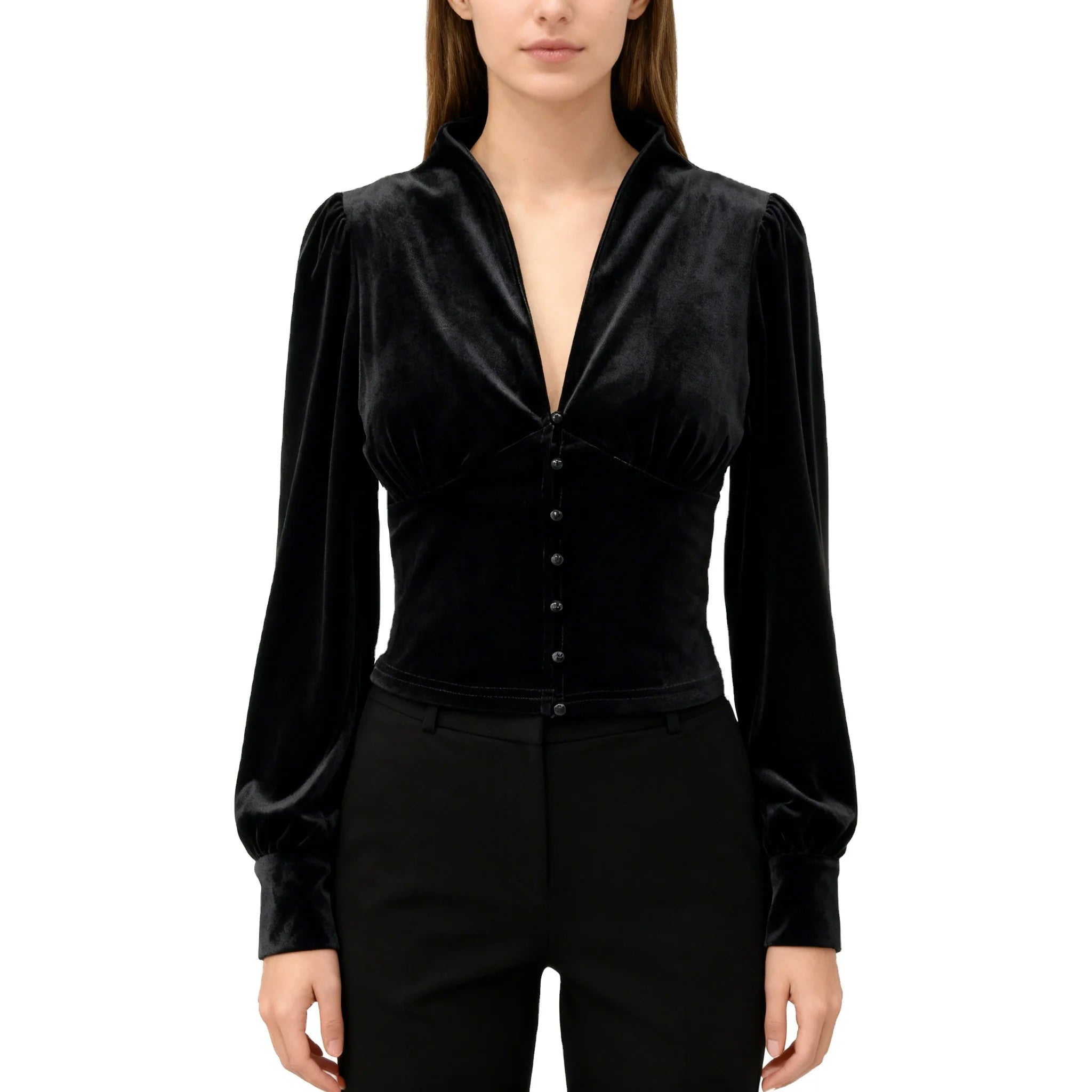 Velvet Blouse Elegant Femme Women's Autumn Blouse Ladies Formal Blouse Designs