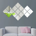 10pcs 6-Inch Removable Acrylic Square Mirror Wall Sticker 15x15cm Home Wall Decoration