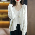 Clothing Factory Wholesale Custom Women Cashmere Woolen Rib Knit Jacket Short AW Knitwear Cardigan Plus Size Casual Sweater