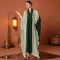 2025 Eid Kaften Muslim Women Bat Sleeve Abaya Arab Embroidered Bead Robe Islamic Clothing Fashion Elegant Dress Caften