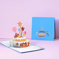 3D Pop-up Birthday Card Cake & Star Greeting Card With Envelope  Wedding & Employment Anniversary Card