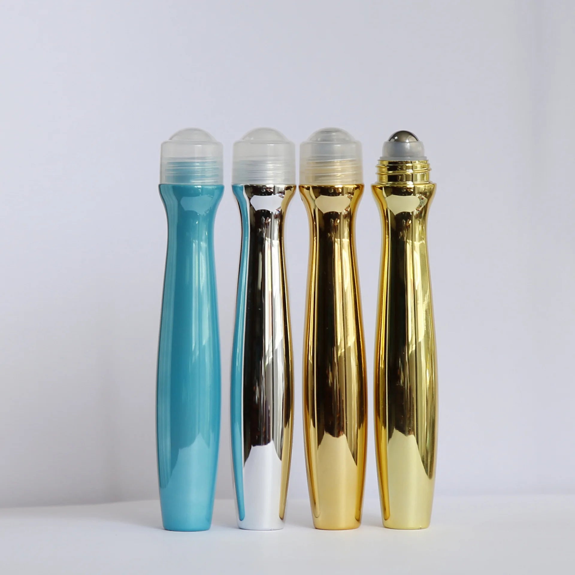 OEM Custom 15ml PETG Black Roll on Plastic Bottle with Stainless Steel Roller