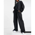 K210520 Fall Winter Thick Women Clothing Black Causal Jogger Sets Wholesale Womens Two Piece Set Women Clothing