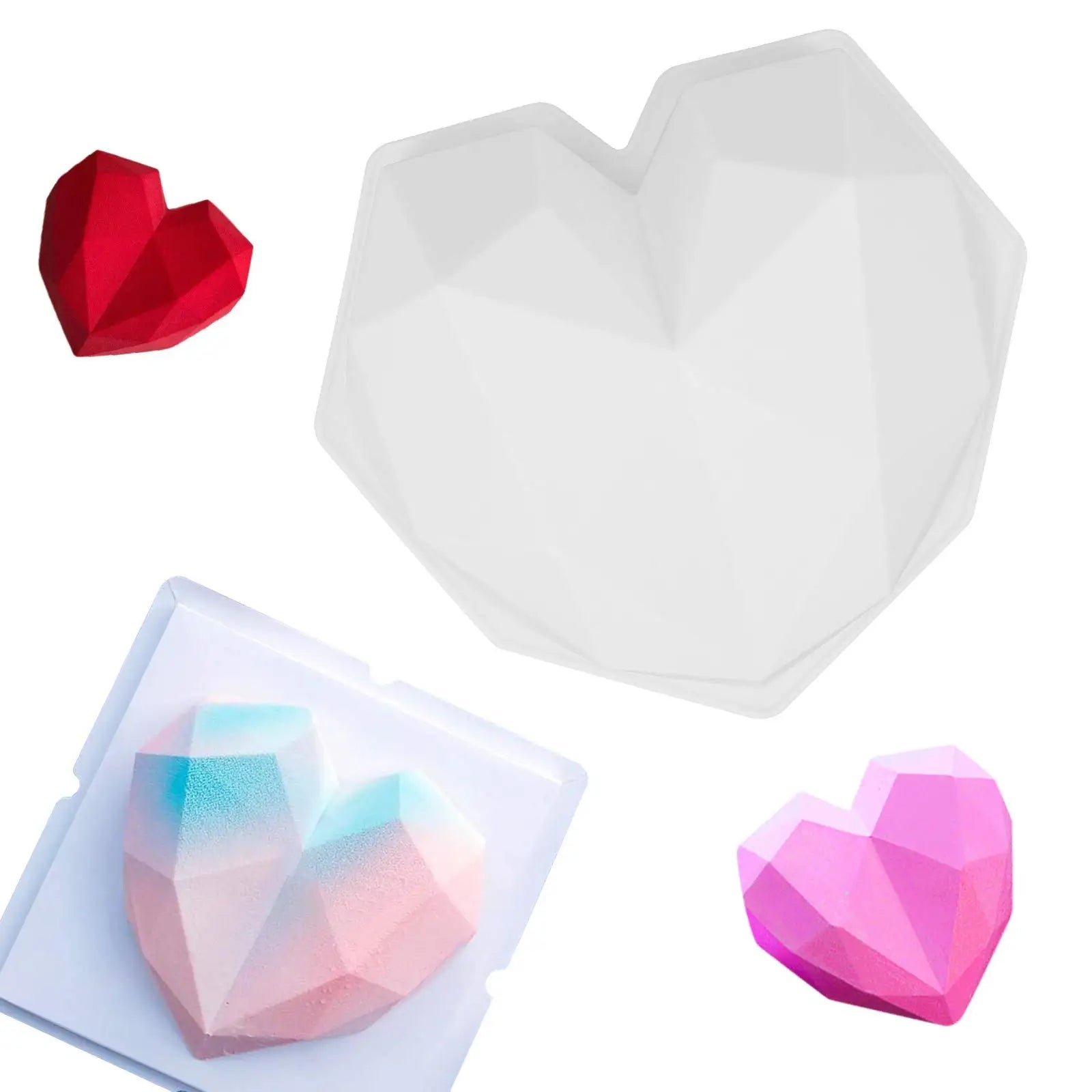 Valentine's Day Molde Corazon Silicona Diy 3D Large Breakable Diamond Heart Shape Silicone Cake Mousse Mold