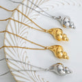 High Quality Fashion Conch Shaped Pendant Necklace Vintage Stainless Steel Gold Plated Necklace Collier En Acier Inoxydable