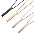 Customized Engravable Name Pendant Vertical bar 316L Stainless Steel bar Necklace