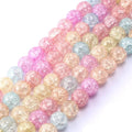High Grade Wholesale round Multicolor Cracked Crystal Stone Beads 6/8/10/12MM Loose Nature Crystal for Jewelry Making MegaBDM