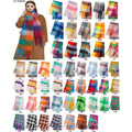 Landfond Accessory Winter Looped Yarn Thickened Scarf Coarse Tassel Multicoloured Plaid Scarf