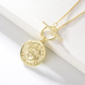 New Design Vintage Portrait 925 Sterling Silver Coin Round Disc Pendant Necklace