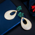 2023 Wholesale Fine Jewelry Zircon Stud Drop Earrings Full Diamond Earrings Flower Big Earrings Women Luxury