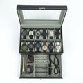 Watch Box Multi Functional Double Layer Drawer Leather Luxury Jewlery Box Transparent Visible Jewelry Boxes Sunglasses case