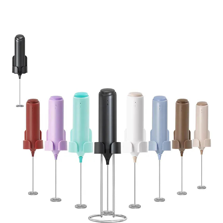 Rechargeable Milk Frother & Milk Foamer With 2 Whisk Coffee Portable Handheld Frother Whisk for Latte Cappuccino Matcha