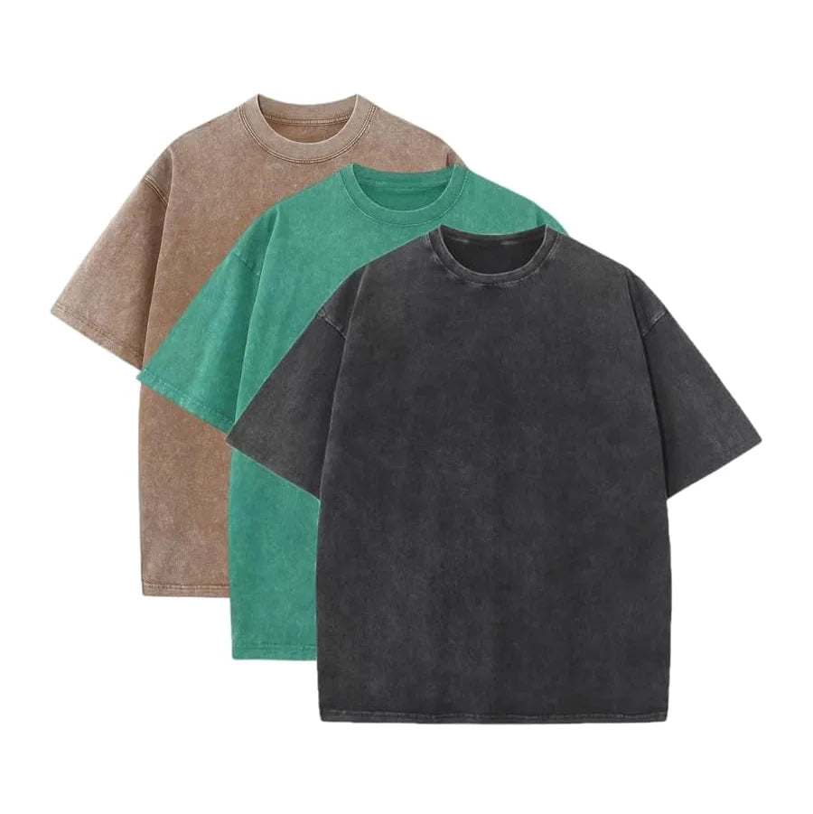DTG Custom Heavyweight Streetwear Vintage T-shirts S-4XL 100% Cotton Blank Tee Oversized Vintage Acid Wash t Shirt for Men