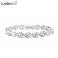 LUOTEEMI Wholesale Cheap Fashion 0.6CM Round Multicolor Cubic Zircon Bridal Wedding Bracelet & Bangle for Women