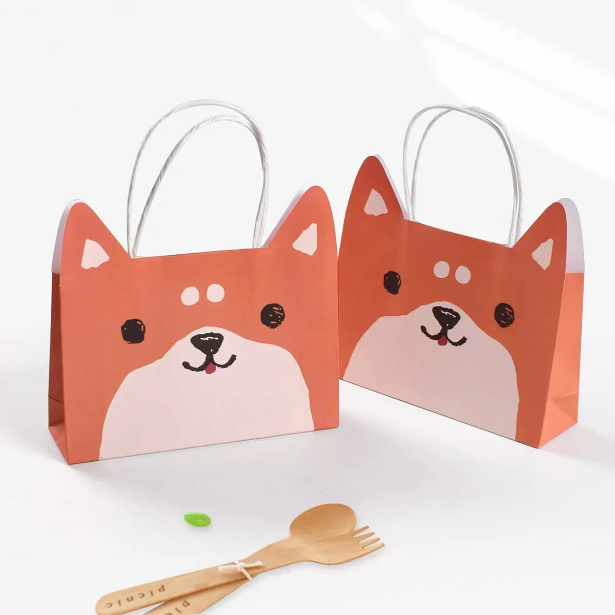 Children's Day Paper Gift Bags Cute Cartoon Cookie Candy Biscuits Snack Packing Tote Bags With Handles