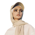Muslim Jersey Hijab Women Headwrap Beach Blocks UV Rays Sports Sun Hats With Scarf Muslim Scarf Hat Caps