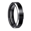 OAHLAN Wholesale Personalized 6mm 8mm Black Tungsten Wedding Bands High Polished Finish Couple Ring Comfort Fit for Men Women