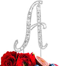 Silver Diamante Rhinestone Gem Cake Topper for Birthdays Anniversary