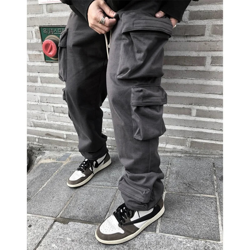 Custom Label Trousers for Men Drop Ship Men Streetwear Stock Cargo Sweat Pants