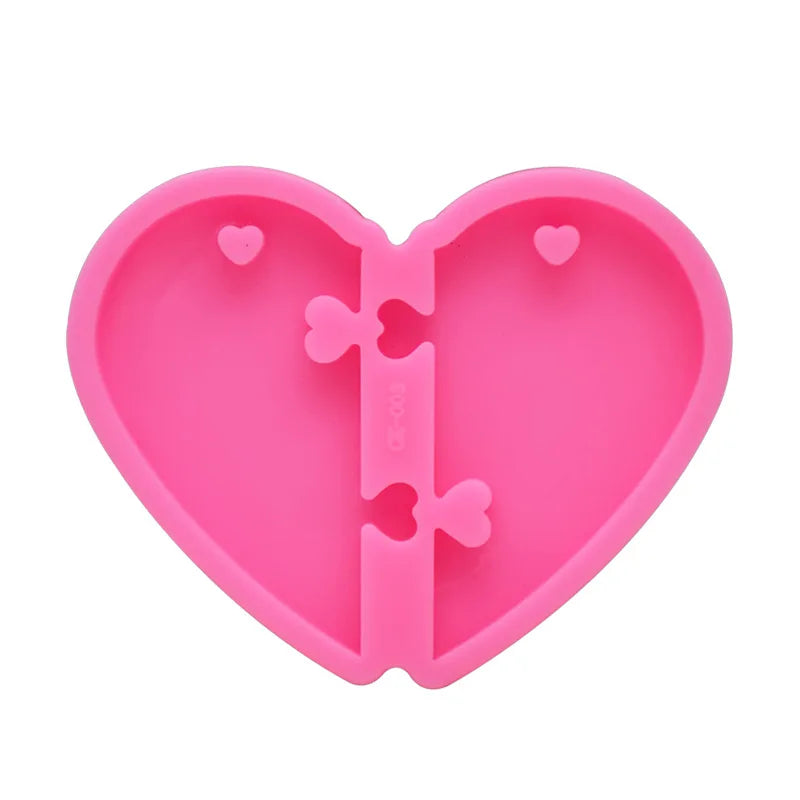 Love Puzzle Shape Keychain Silicone Fondant Mold Mirror Crystal Epoxy Pendant Resin Mold Creative Biscuit Tool Accessories